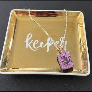 Pink Fused Dichroic Glass with Sexy Fairy Image on Moon 🌙💗